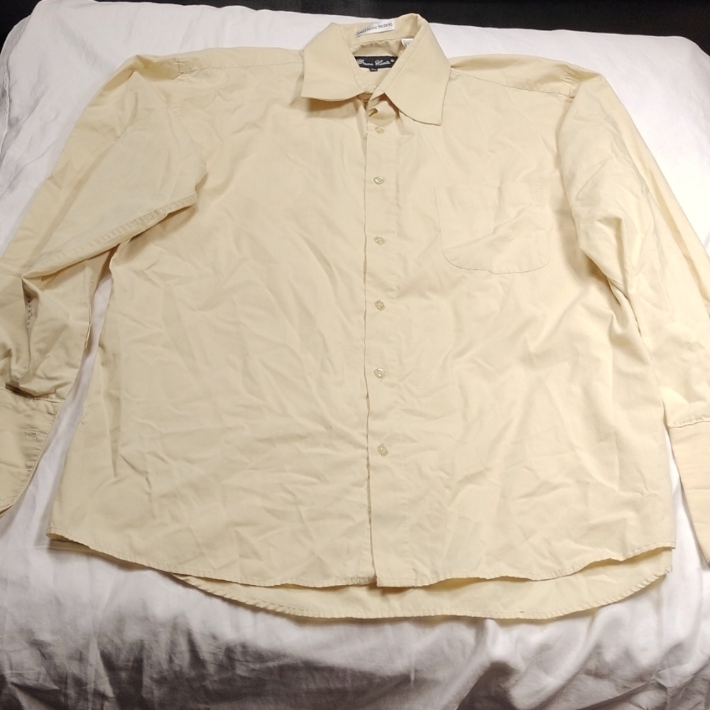 Bruno Conte single needle tailoring men's dress shirt size 34/35